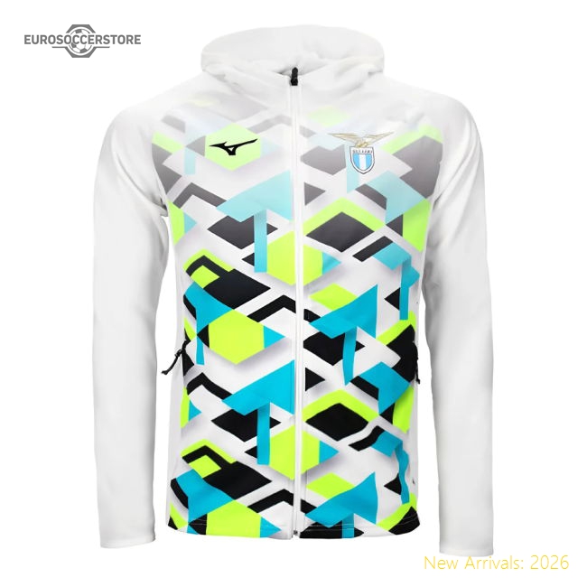 2024-2025 Lazio Hooded Walkout Jacket (White)-Vantage Point Soccer