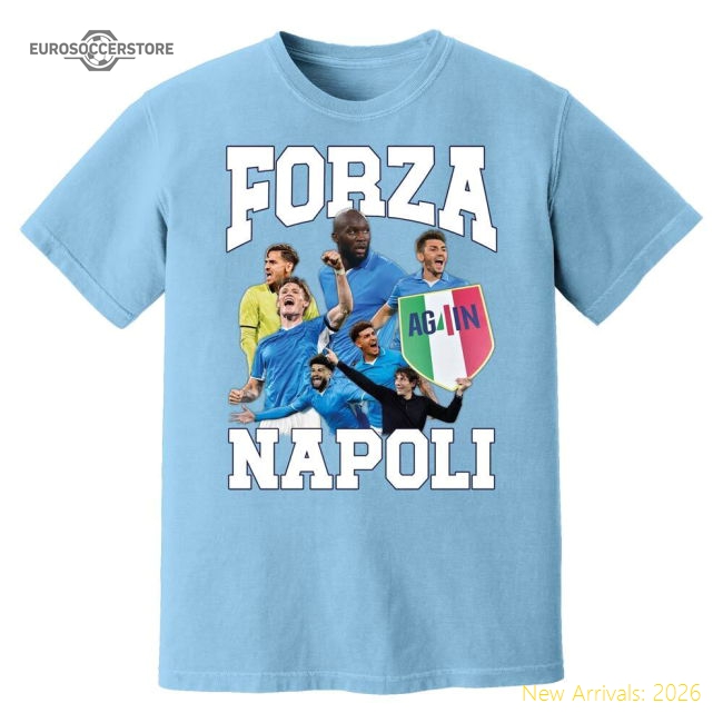 Forza Napoli Campioni T-Shirt (Sky)-Vantage Point Soccer