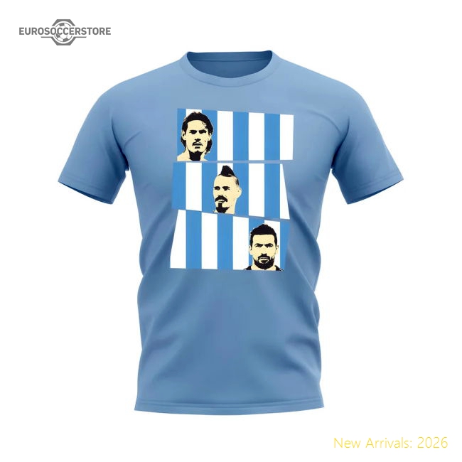 Cavani Hamsik Lavezzi Napoli T-Shirt (Sky)-Vantage Point Soccer
