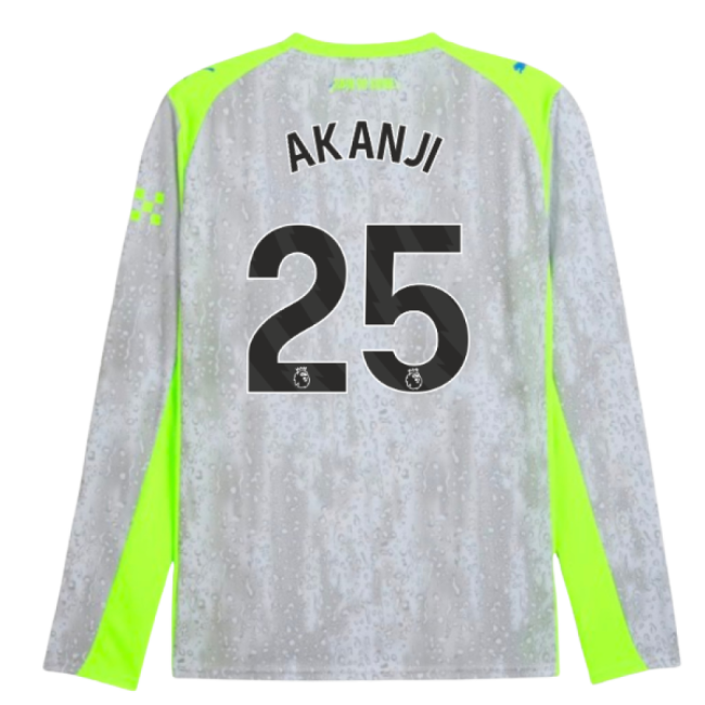 2025-2026 Man City Long Sleeve Third Shirt (Akanji 25)-Football Jersey Hub