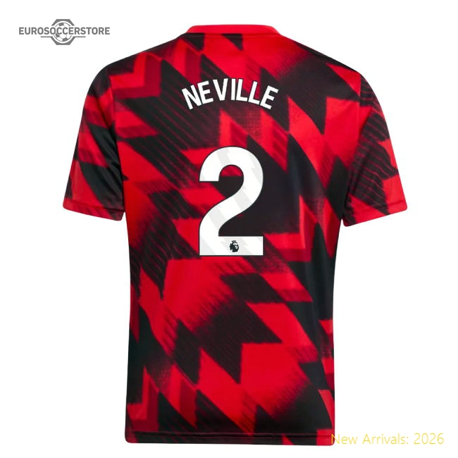 2025-2026 Man Utd Pre-Match Shirt (Red) - Kids (Neville 2)-Football Jersey Hub