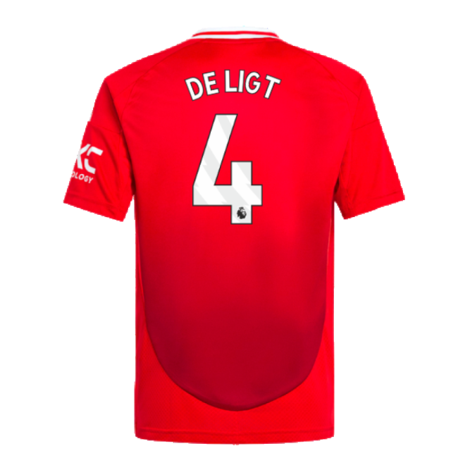2024-2025 Man Utd Home Shirt (Kids) (De Ligt 4)-Football Jersey Hub