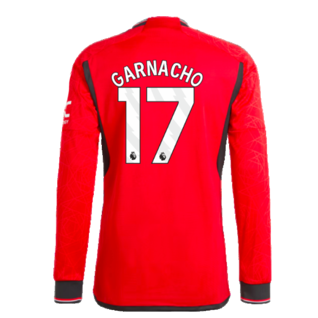 2023-2024 Man Utd Long Sleeve Home Shirt (Garnacho 17)-Football Jersey Hub