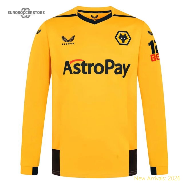 2022-2023 Wolves Long Sleeve Home Shirt-Vantage Point Soccer