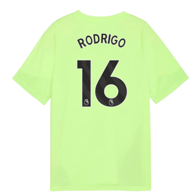 2025-2026 Man City Training Jersey (Fizzy Apple) - Kids (Rodrigo 16)-Football Shirts Shop