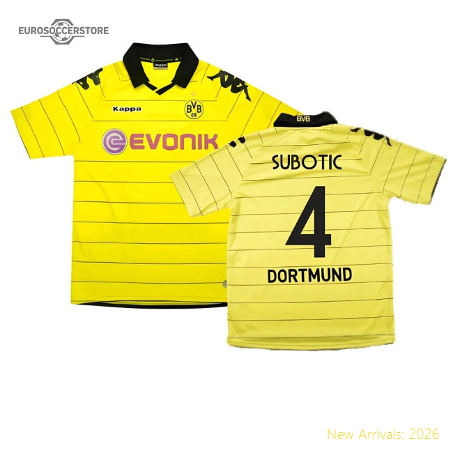 Borussia Dortmund 2010-11 Home Shirt ((Excellent) M) (Subotic 4)-Football Jersey Hub