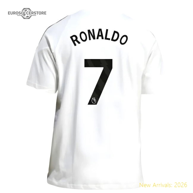2025-2026 Man Utd Training Tee (White) (Ronaldo 7)-Football Jersey Hub