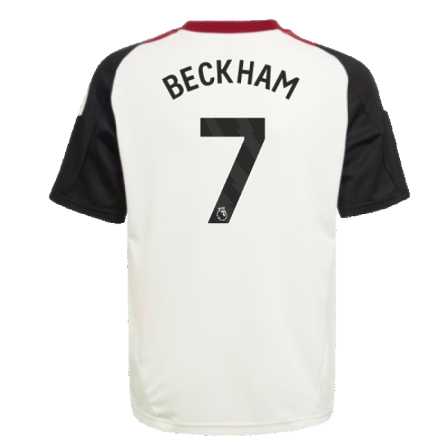 2024-2025 Man Utd Training Jersey (Off White) - Kids (Beckham 7)-Football Jersey Hub