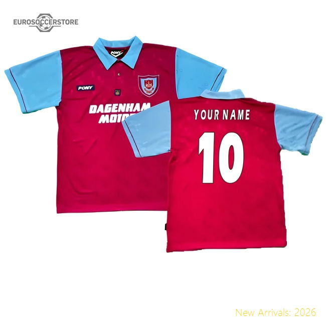 1995-1996 West Ham Centenary Pony Home Shirt (Your Name)-Vantage Point Soccer