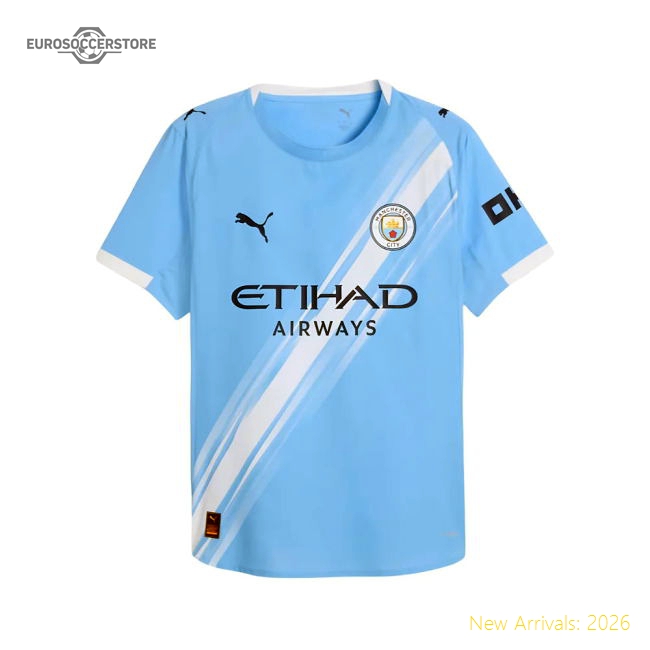 2025-2026 Man City Authentic Home Shirt (Rodrigo 16)-Football Shirts Shop