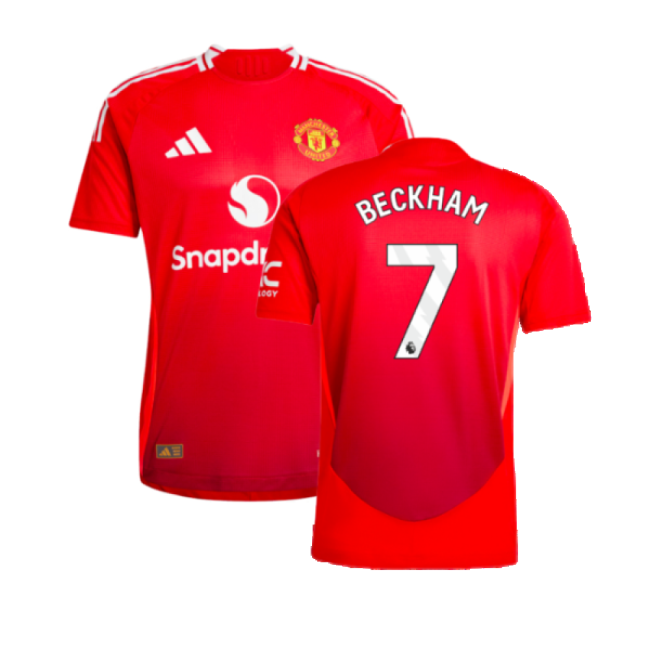 2024-2025 Man Utd Authentic Home Shirt (Beckham 7)-Football Jersey Hub