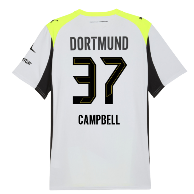 2025-2026 Borussia Dortmund Away Shirt (Campbell 37)-Football Jersey Hub
