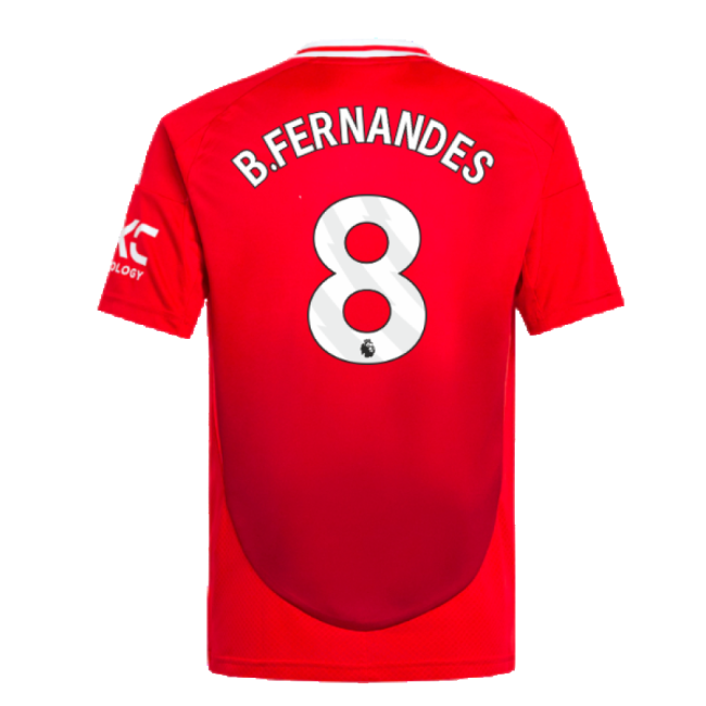 2024-2025 Man Utd Home Shirt (Kids) (B.Fernandes 8)-Football Jersey Hub