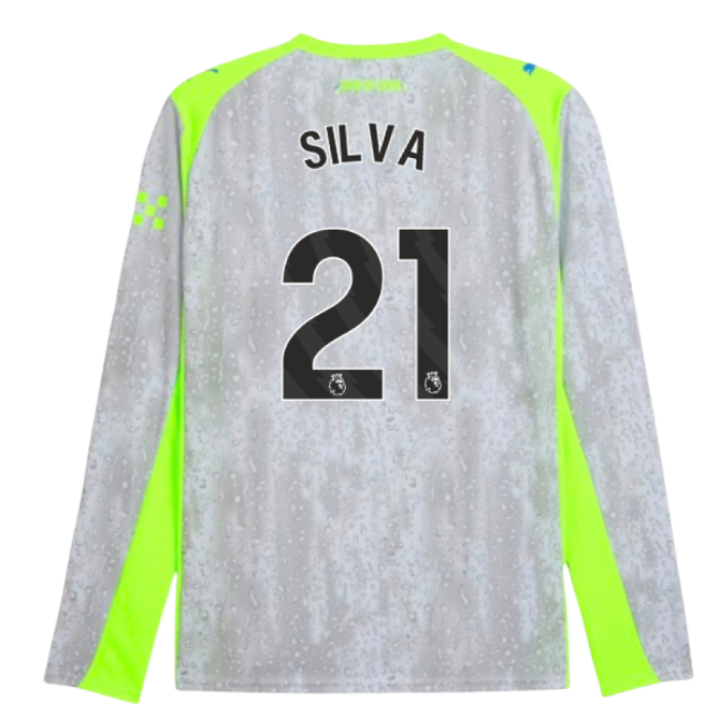 2025-2026 Man City Long Sleeve Third Shirt (Silva 21)-Football Jersey Hub