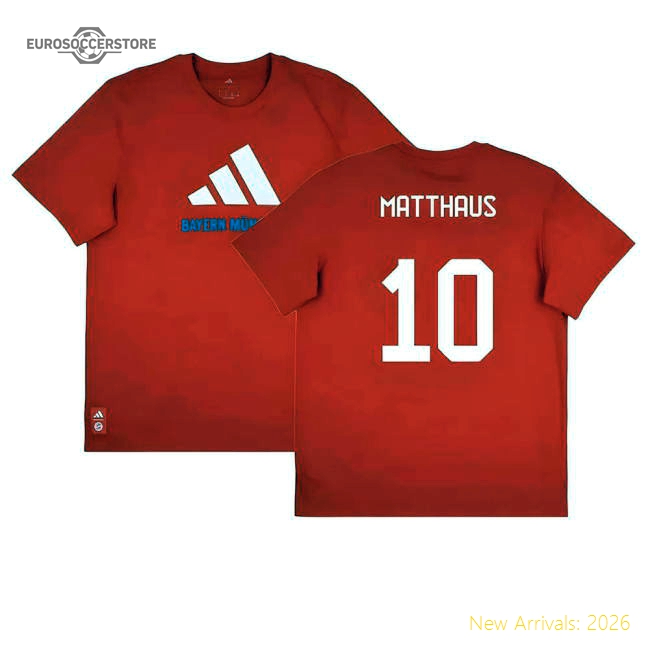 2025-2026 Bayern Munich Seasonal Graphic Tee (Red) (Matthaus 10)-PitchVibe Kits