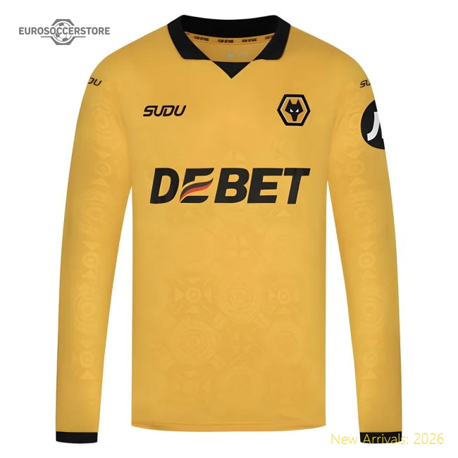2025-2026 Wolves Long Sleeve Home Shirt-Vantage Point Soccer