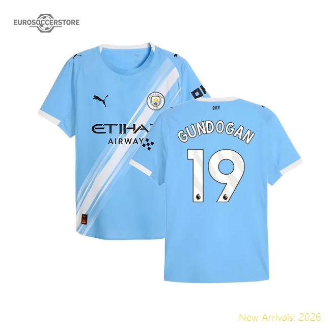 2025-2026 Man City Authentic Home Shirt (Gundogan 19)-Football Shirts Shop