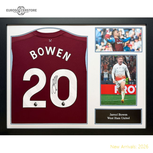West Ham United FC Bowen Signed Shirt (Framed)-Vantage Point Soccer