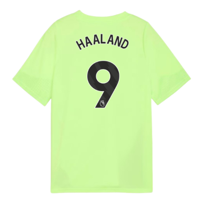 2025-2026 Man City Training Jersey (Fizzy Apple) - Kids (Haaland 9)-Football Shirts Shop
