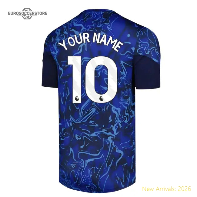 2025-2026 Everton Pre Match Short Sleeve Tee (Blue) (Your Name)-Football Jersey Hub