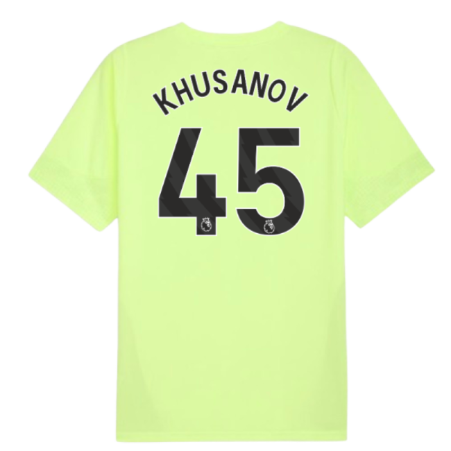 2025-2026 Man City Training Jersey (Fizzy Apple) (Khusanov 45)-Football Shirts Shop