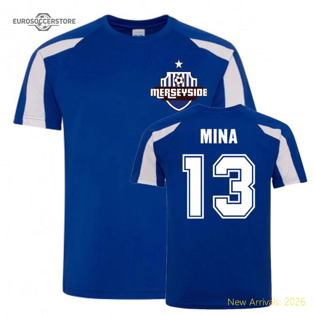 Yerry Mina Everton Sports Training Jersey (Blue-White)-Football Jersey Hub