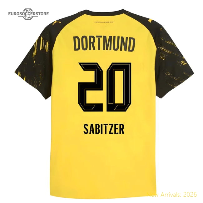 2025-2026 Borussia Dortmund Authentic Home Shirt (Sabitzer 20)-Football Jersey Hub