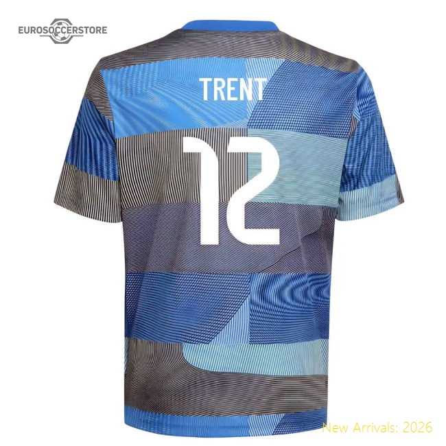 2025-2026 Real Madrid Pre-Match Shirt (Blue) - Kids (Trent 12)-Football Shirts Shop