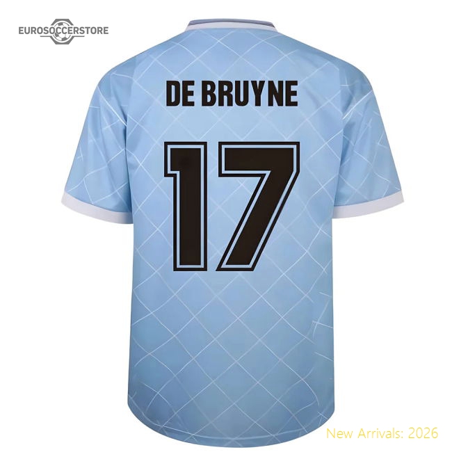 Manchester City 1988 Retro Football Shirt (DE BRUYNE 17)-Football Jersey Hub