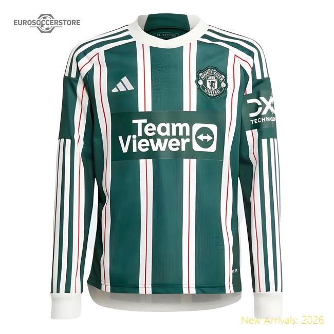 2023-2024 Man Utd Away Long Sleeve Shirt (Kids)-Football Jersey Hub