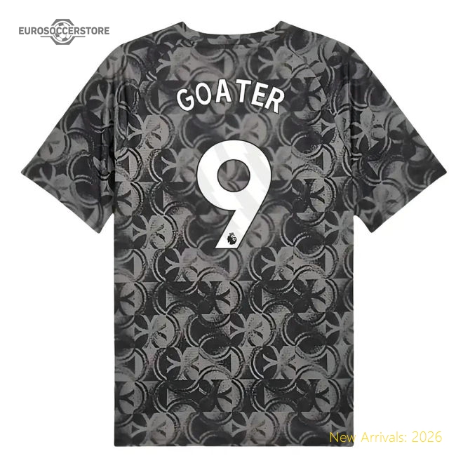 2025-2026 Man City Warm Up Jersey (Black) (Goater 9)-Football Shirts Shop