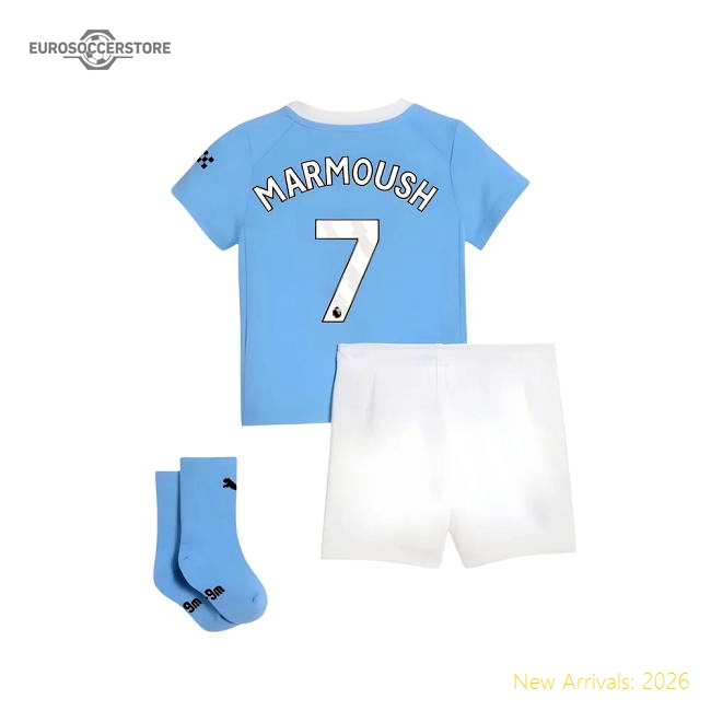 2025-2026 Man City Home Baby Kit (Marmoush 7)-Football Jersey Hub