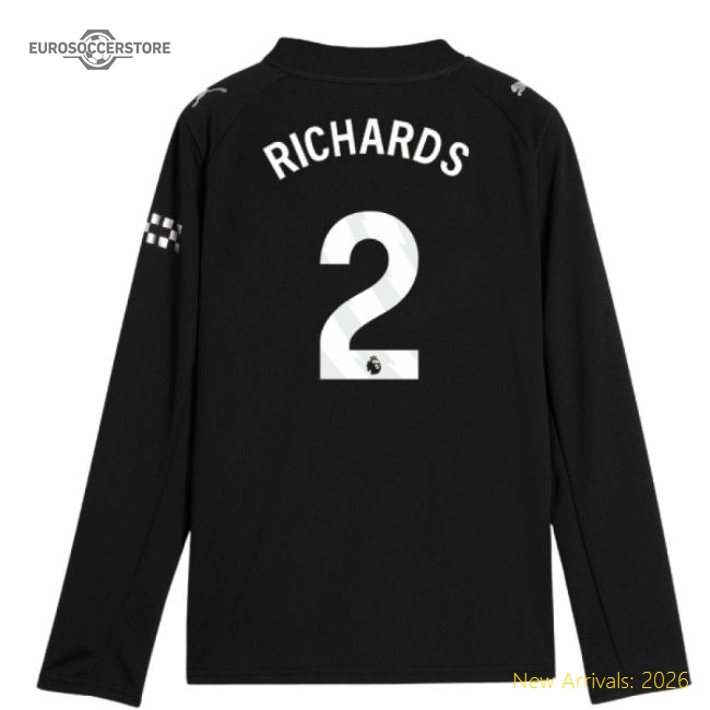 2025-2026 Man City Long Sleeve Away Shirt (Kids) (Richards 2)-Football Jersey Hub