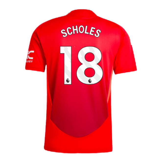 2024-2025 Man Utd Authentic Home Shirt (Scholes 18)-Football Jersey Hub