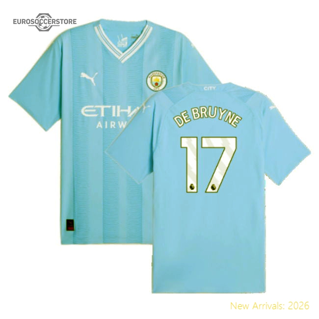 2023-2024 Man City Authentic Home Shirt (DE BRUYNE 17)-Football Shirts Shop