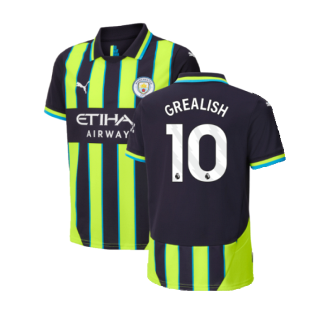 2024-2025 Man City Away Shirt (Kids) (Grealish 10)-Football Jersey Hub