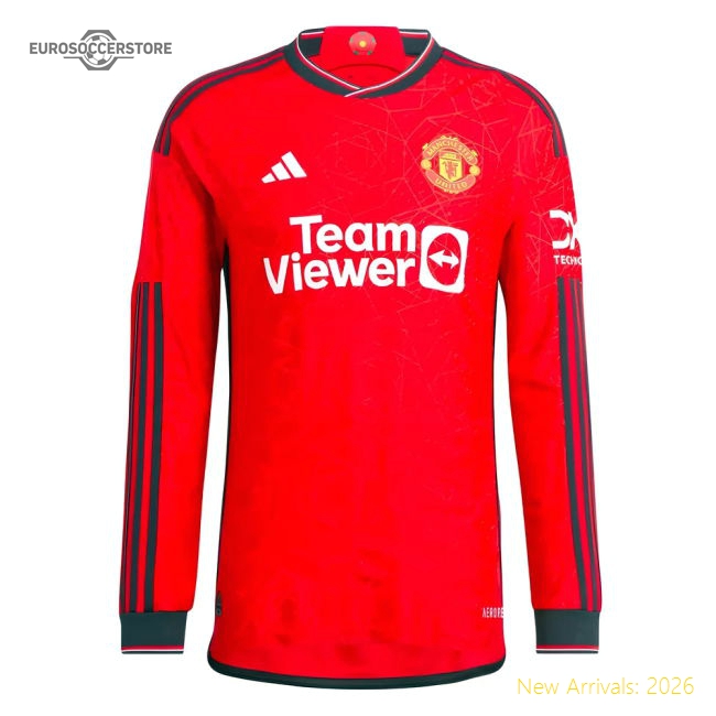 2023-2024 Man Utd Long Sleeve Home Shirt-Football Jersey Hub