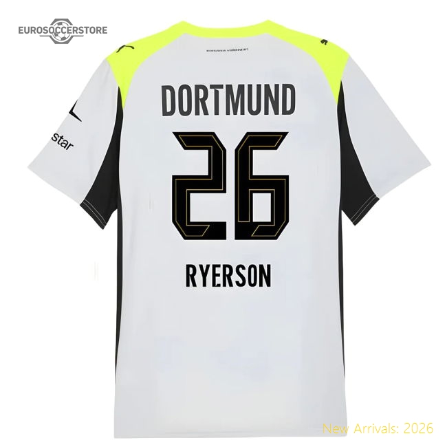Borussia Dortmund 2025-2026 Away Uniform Football Football Top-Jersey Chest: 2026 World Cup Soccer Kits