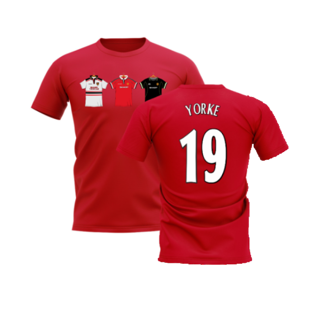 Manchester United 1998-1999 Retro Shirt T-shirt (Red) (Yorke 19)-Football Jersey Hub