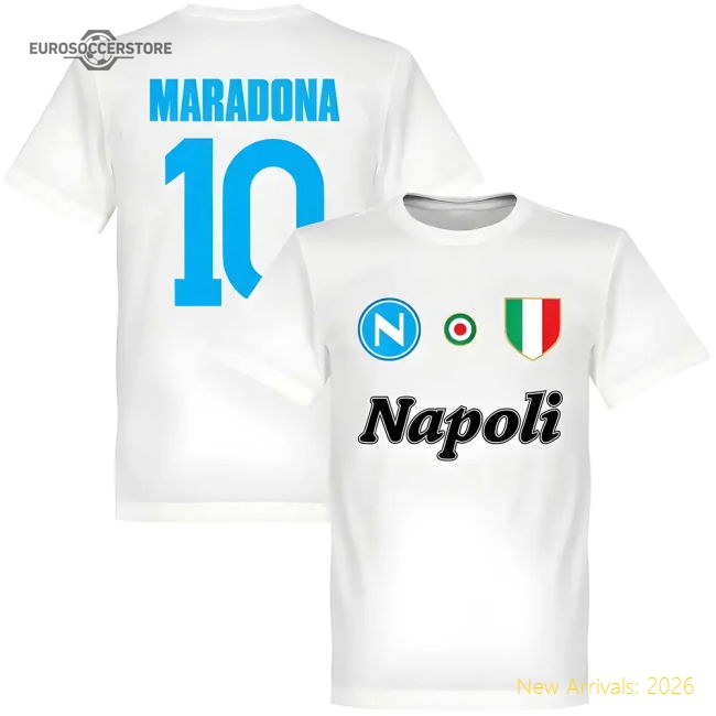 Napoli Maradona 10 KIDS Team T-Shirt - White-Vantage Point Soccer