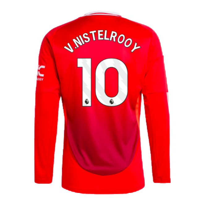 2024-2025 Man Utd Long Sleeve Home Shirt (V.Nistelrooy 10)-Football Jersey Hub