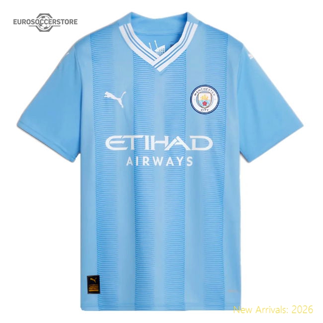 2023-2024 Man City Home Shirt (Kids) (AKANJI 25)-Football Shirts Shop