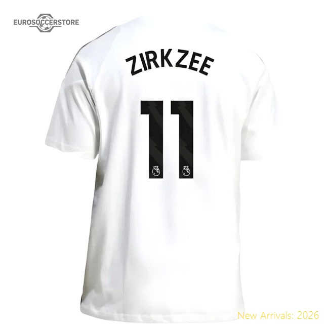 2025-2026 Man Utd Training Tee (White) (Zirkzee 11)-Football Jersey Hub