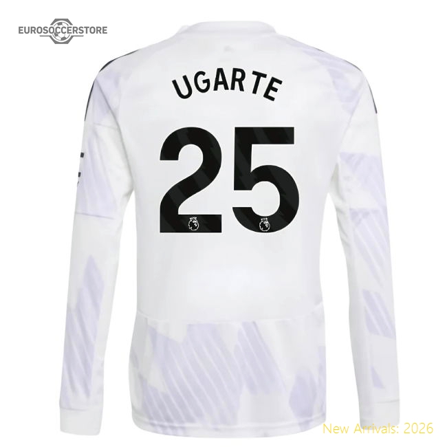 2025-2026 Man Utd Long Sleeve Away Shirt (Kids) (Ugarte 25)-Football Jersey Hub