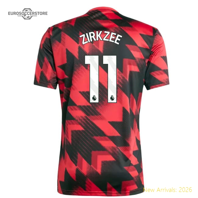 2025-2026 Man Utd Pre-Match Shirt (Red) (Zirkzee 11)-Football Jersey Hub