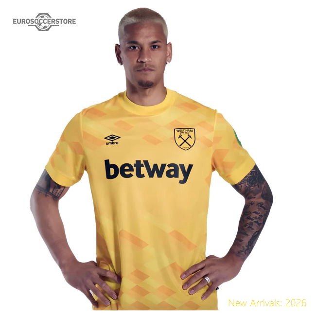 2024-2025 West Ham Goalkeeper Shirt (Yellow)-Vantage Point Soccer
