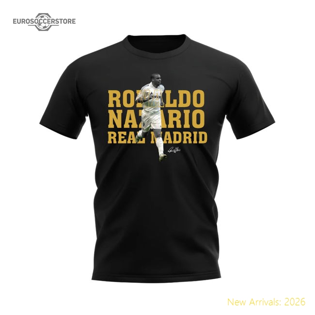 Ronaldo Nazario Real Madrid Player Tee (Black)-ly44