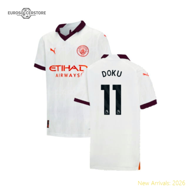 2023-2024 Man City Away Shirt (Kids) (Doku 11)-Football Jersey Hub