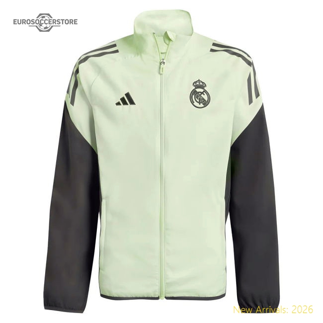 2025-2026 Real Madrid Presentation Jacket (Almost Lime) - Kids-BuySoccerJersey Hub