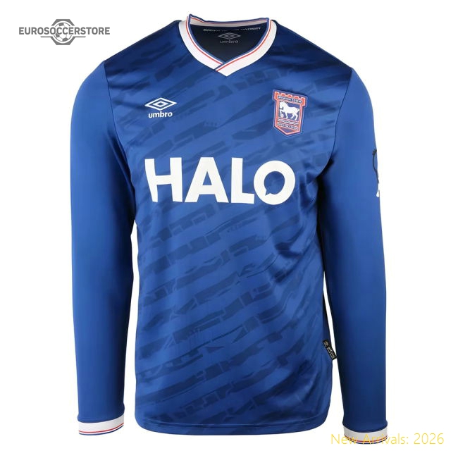 2025-2026 Ipswich Town Long Sleeve Home Shirt-Vantage Point Soccer